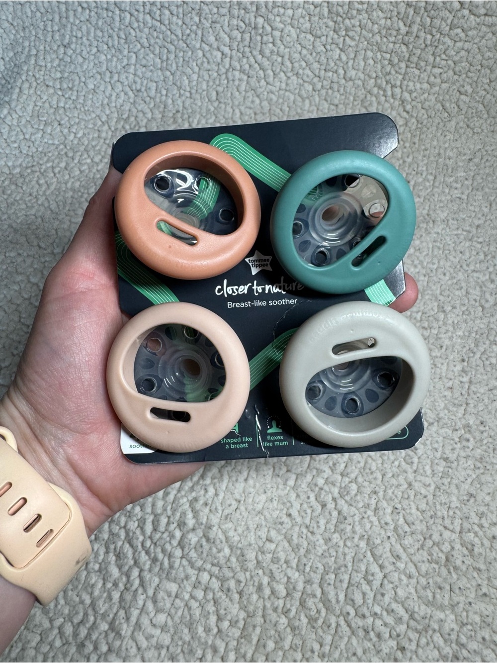 Silicone Wearable Soother Set - Peach, Sage, Blush, Stone